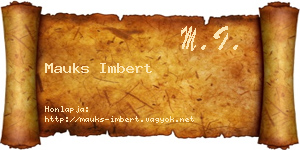 Mauks Imbert névjegykártya